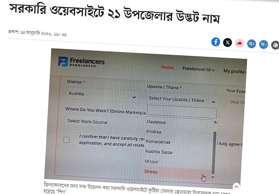প্রথম আলোতে প্রকাশিত খবর