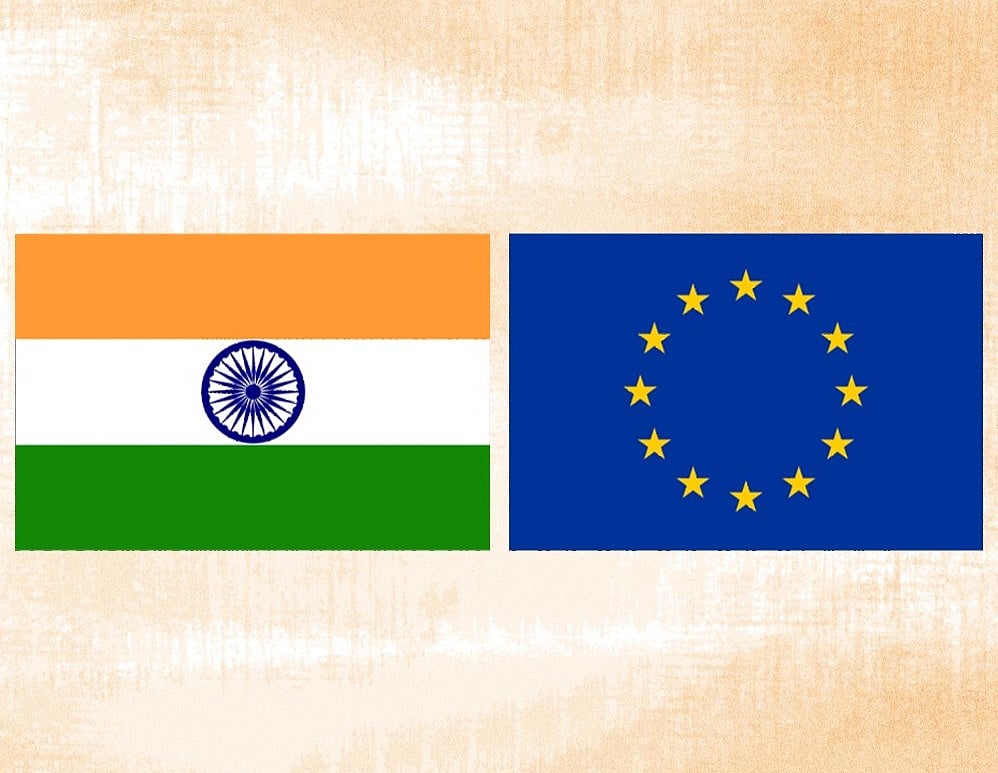 ভারত ও ইউরোপীয় ইউনিয়নের পতাকা
