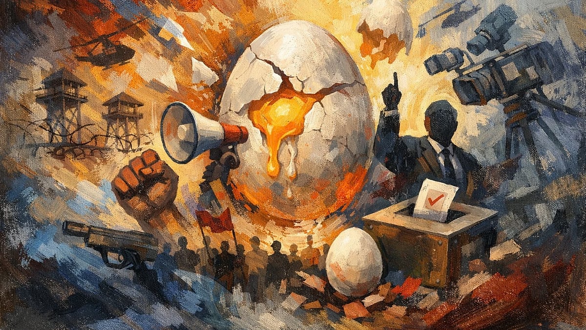 নির্বাচন যত ঘনাইয়া আসিল, ততই ডিমের গুরুত্ব কেবল খাদ্যতালিকায় নহে, রাজনৈতিক অভিধানেও বাড়িতে লাগিল