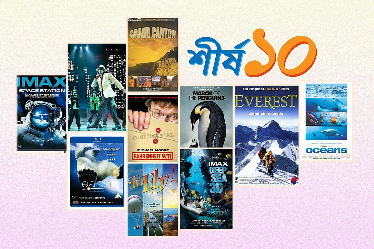 সবচেয়ে বেশি আয় করা ১০ তথ্যচিত্র কোনগুলো। কোলাজ