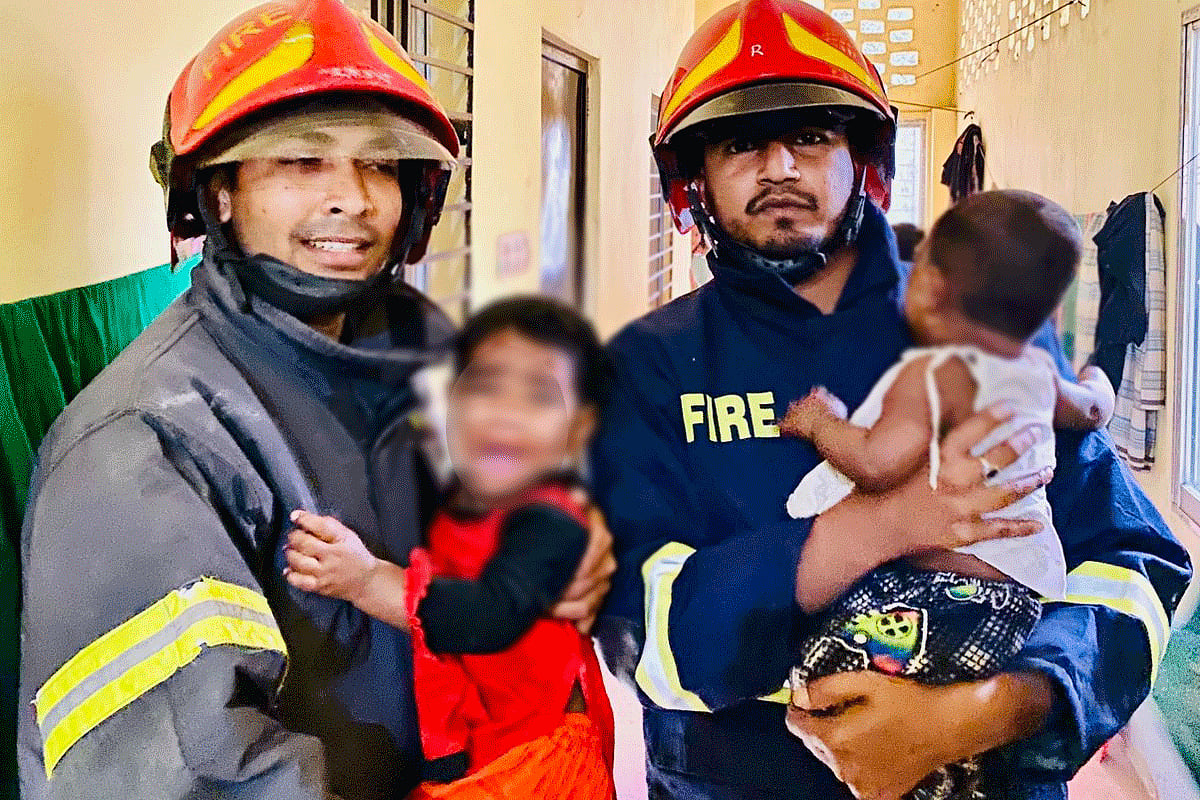 কক্ষের ভেতরে আটকে পড়া দুই শিশুকে উদ্ধার করে ফায়ার সার্ভিস। গতকাল বিকেলে চট্টগ্রামের আনোয়ারায়