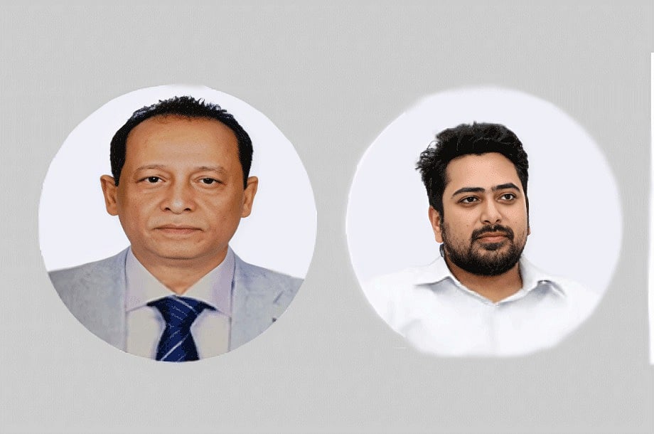 বিএনপি প্রার্থী এম এ কাইয়ুম (বাঁয়ে) ও নাহিদ ইসলাম (ডানে)