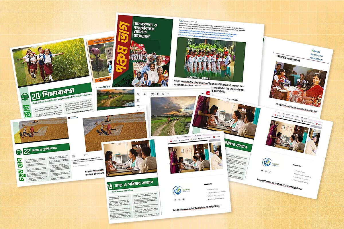 জামায়াতের ইশতেহারটিকে নানা দিক থেকে ব্যতিক্রমী বলা গেলেও এর বেশ কিছু পাতায় যেসব ছবি দেখা যাচ্ছে, তার উৎস নিয়ে প্রশ্ন তোলা যায়।