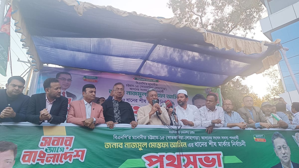 চট্টগ্রাম-১৫ (সাতকানিয়া–লোহাগাড়া) আসনের বিএনপি মনোনীত ধানের শীষ প্রতীকের প্রার্থী নাজমুল মোস্তফা আমিনের সমর্থনে আয়োজিত নির্বাচনী পথসভায় প্রধান অতিথির বক্তব্য দেন বিএনপির স্থায়ী কমিটির সদস্য আমীর খসরু মাহমুদ চৌধুরী। আজ বিকেলে
