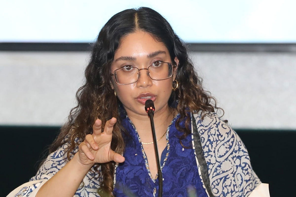 ‘গণতন্ত্রের সংগ্রামে নারী: অবদান ও আগামীর বাংলাদেশ’ শীর্ষক গোলটেবিল বৈঠকে জাইমা রহমান। আজ রোববার রাজধানীর বিস মিলনায়তনে