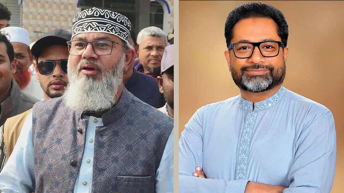 মাসুদ সাঈদী ও আহম্মদ সোহেল মনজুর (বাঁ থেকে)