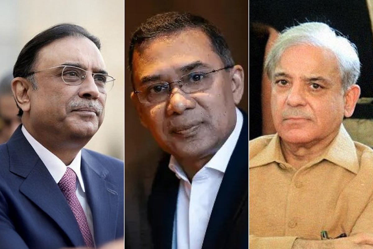 পাকিস্তানের প্রেসিডেন্ট আসিফ আলী জারদারি, বিএনপির চেয়ারম্যান তারেক রহমান ও পাকিস্তানের প্রধানমন্ত্রী শাহবাজ শরিফ