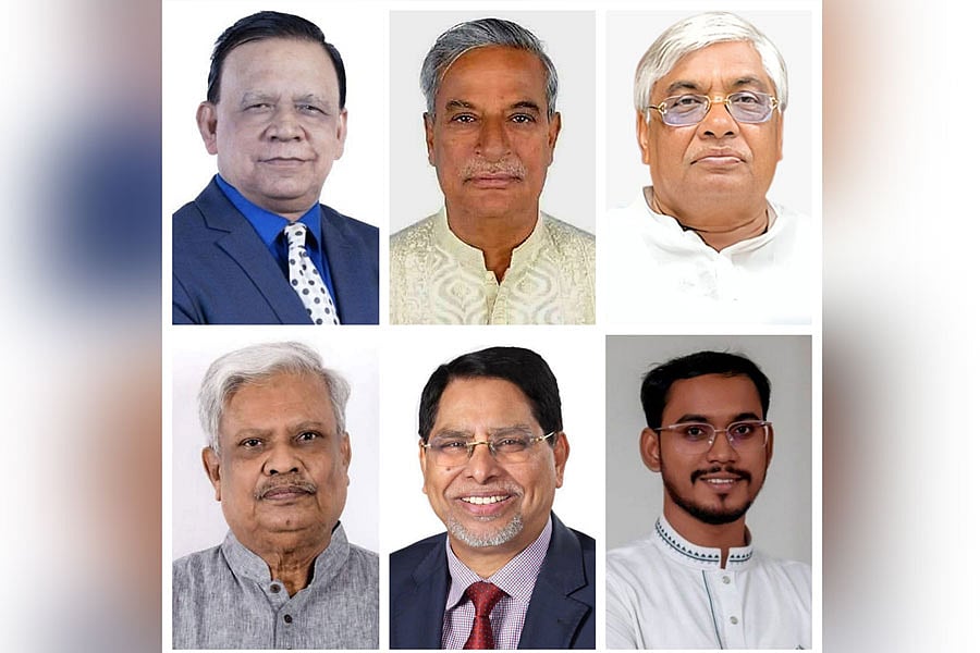 উপরের বামদিক থেকে নোয়াখালী -১ আসনের এ এম মাহবুব উদ্দিন, নোয়াখালী–২ আসনের জয়নুল আবদিন ফারুক, নোয়াখালী–৩ আসনের বরকত উল্যাহ বুলু নিচের বামদিক থেকে নোয়াখালী–৪ আসনের মো. শাহজাহান, নোয়াখালী-৫ আসনের মোহাম্মদ ফখরুল ইসলাম, নোয়াখালী–৬ আসনের এনসিপির আব্দুল হান্নান মাসউদ