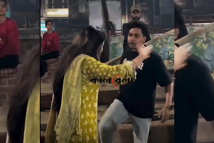 ঢাকা বিশ্ববিদ্যালয়ের টিএসসি এলাকায় বুধবার ভোররাতে নারীর দিকে তরুণের লাঠি হাতে তেড়ে যাওয়ার ভিডিও ফেসবুকে ছড়িয়ে পড়েছে