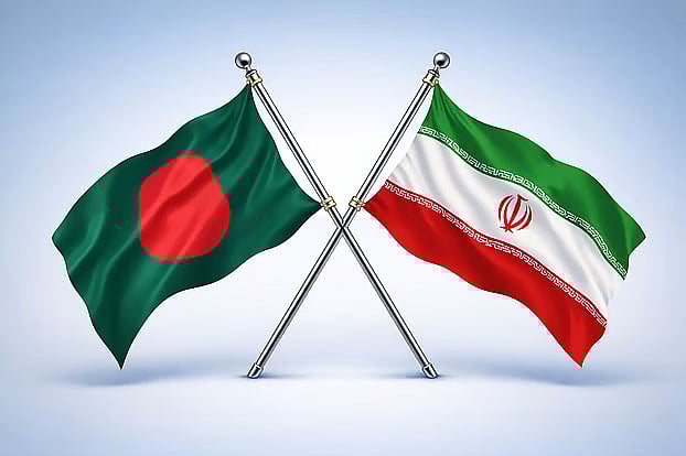 বাংলাদেশ ও ইরানের পতাকা