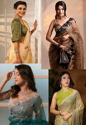 পার্টি শাড়ির লুকে কে বেশি মোহময়ী