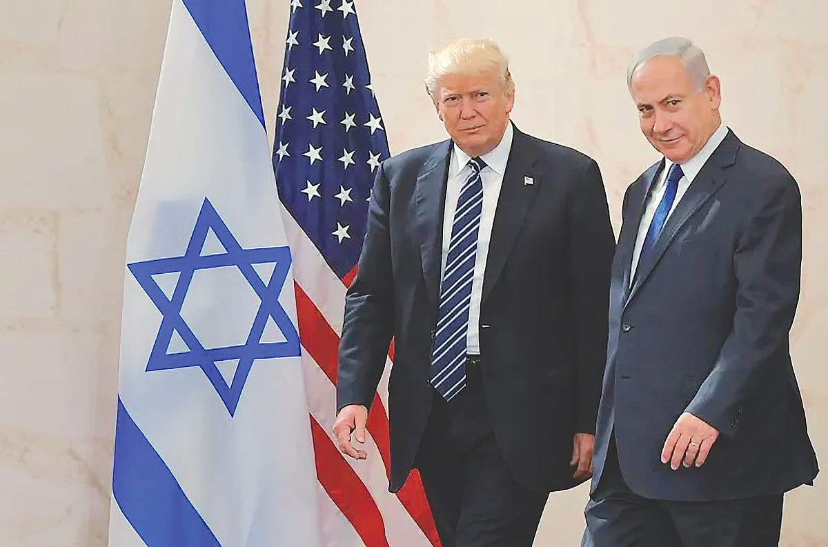 যুক্তরাষ্ট্রের প্রেসিডেন্ট ডোনাল্ড ট্রাম্প ও ইসরায়েলের প্রধানমন্ত্রী বেনিয়ামিন নেতানিয়াহু