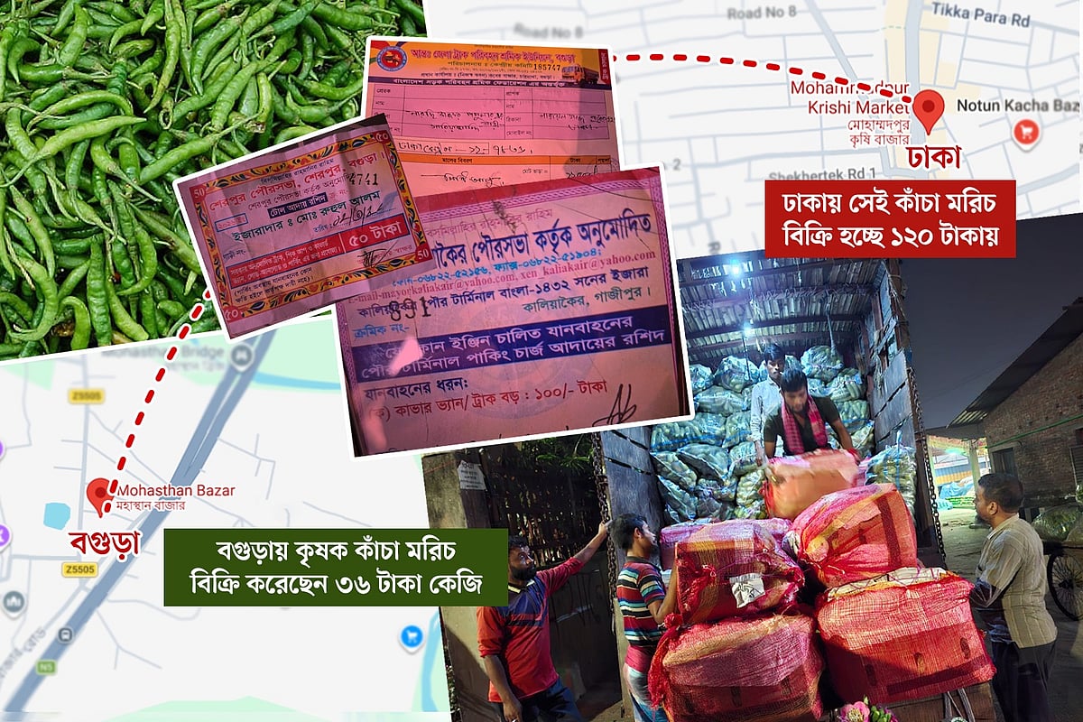 কৃষকের উৎপাদিত সবজি ভোক্তা পর্যন্ত পৌঁছাতে বারবার হাতবদল হয় আর ধাপে ধাপে বাড়ে দাম