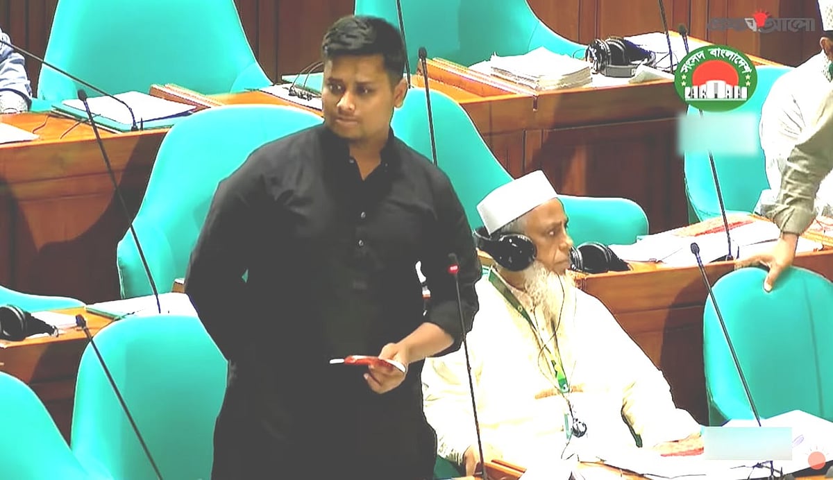 জাতীয় সংসদে হাসনাত আবদুল্লাহ। ৩১ মার্চ