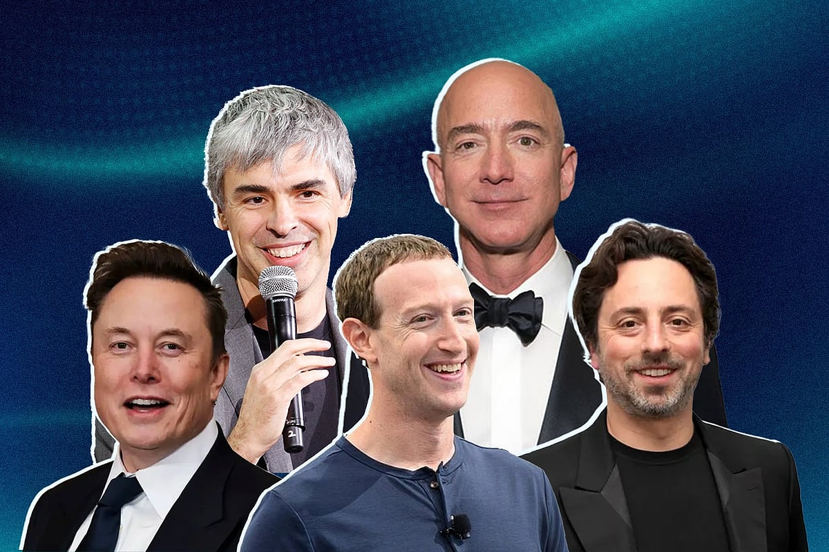ইলন মাস্ক, গুগলের প্রতিষ্ঠান ল্যারি পেজ, অ্যামাজনের মালিক জেফ বেজোস, গুগলের আরেক প্রতিষ্ঠান সের্গেই ব্রিন ও মেটা (ফেসবুক) প্রতিষ্ঠাতা মার্ক জাকারবার্গ