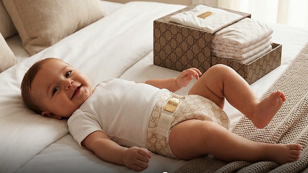 গুচি ব্র্যান্ডের ডায়াপারের ভাইরাল ছবি