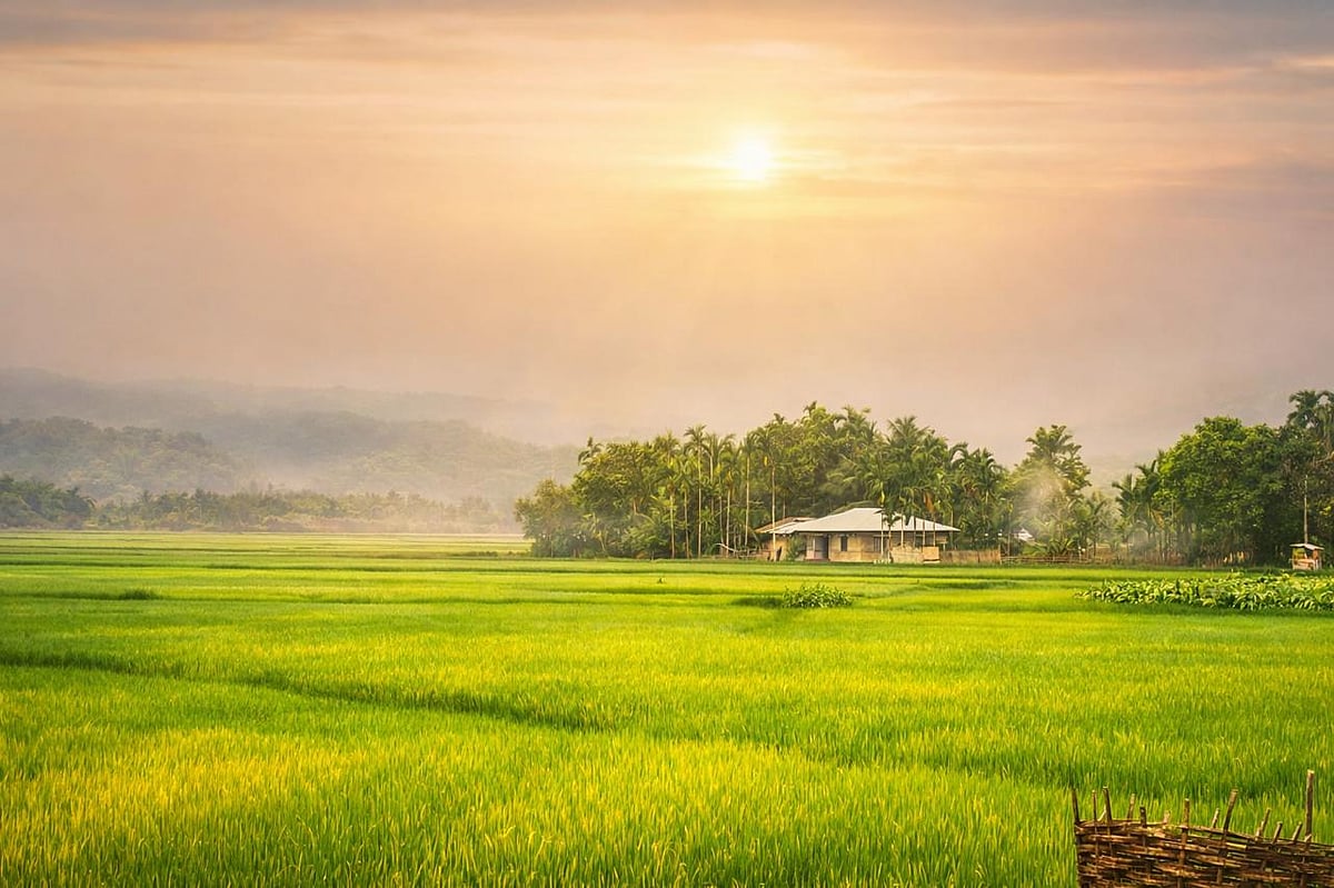খাগড়াছড়ির দীঘিনালা উপজেলায় বিস্তীর্ণ সবুজ ধানখেতের মাঝ দিয়ে চলে গেছে পিচঢালা তারাবুনিয়া সড়ক। এই সড়ক দিয়ে যেতে যেতে দুই পাশে চোখে পড়ে সবুজের সমারোহ। সম্প্রতি তোলা