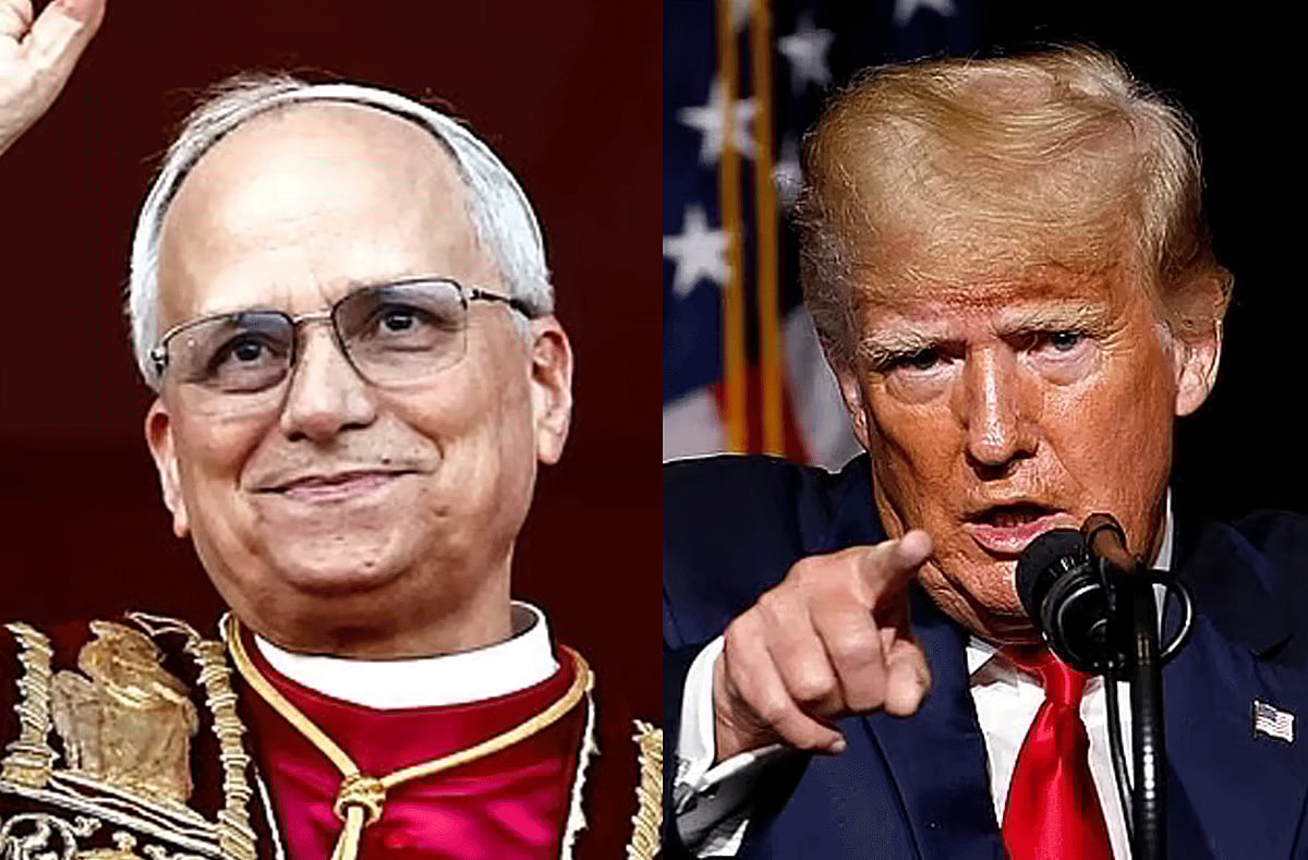 পোপ চতুর্দশ লিও  ও ডোনাল্ড ট্রাম্প
