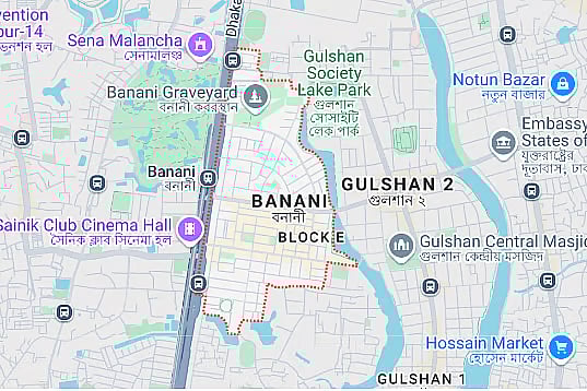 রাজধানীর বনানী এলাকার ম্যাপ