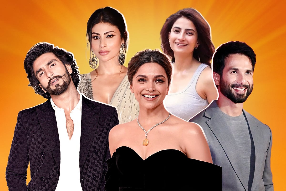 রণবীর সিং, মৌনি রায়, দীপিকা পাড়ুকোন, ডেইজি শাহ ও শহীদ কাপুর। কোলাজ