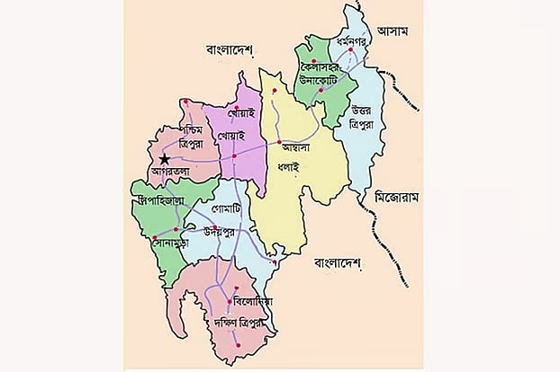 ত্রিপুরার মানচিত্র