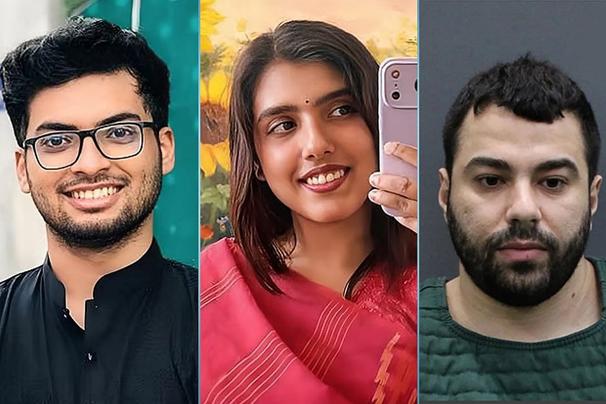 (বাঁয়ের থেকে) জামিল আহমেদ লিমন, নাহিদা এস বৃষ্টি এবং সন্দেহভাজন হিসেবে গ্রেপ্তার লিমনের রুমমেট হিশাম আবুঘরবেহ