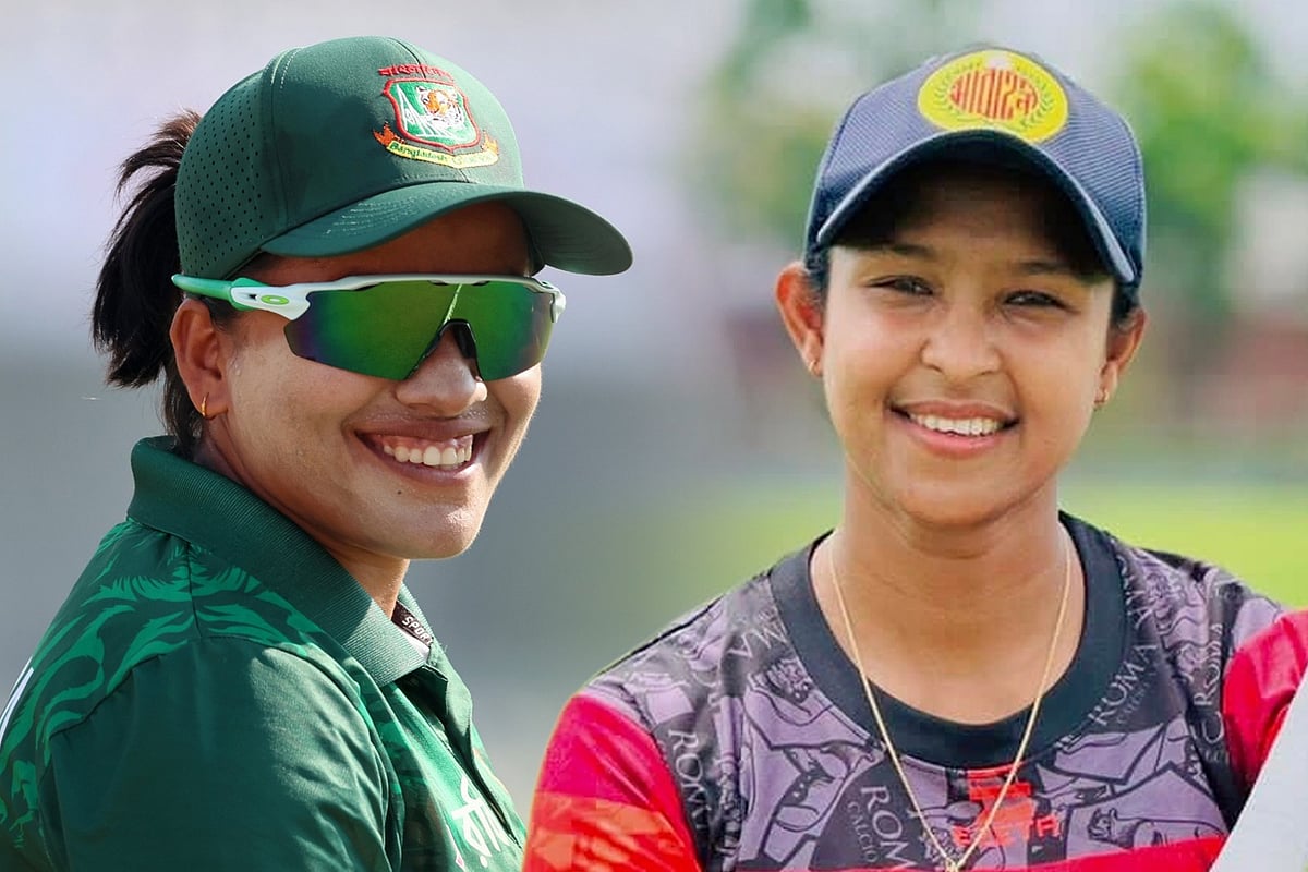 বাংলাদেশ নারী ক্রিকেট দলের খেলোয়াড় নাহিদা আক্তার ও শারমিন সুলতানা
