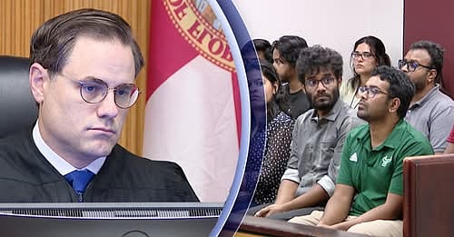 হিলসবরো কাউন্টি আদালতকক্ষে নিহত লিমন ও বৃষ্টির বন্ধু–সহপাঠীরা