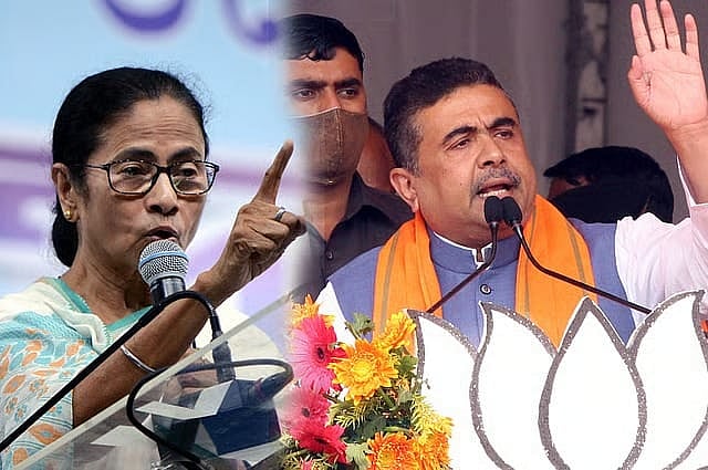 মমতা বন্দ্যোপাধ্যায় ও শুভেন্দু অধিকারী