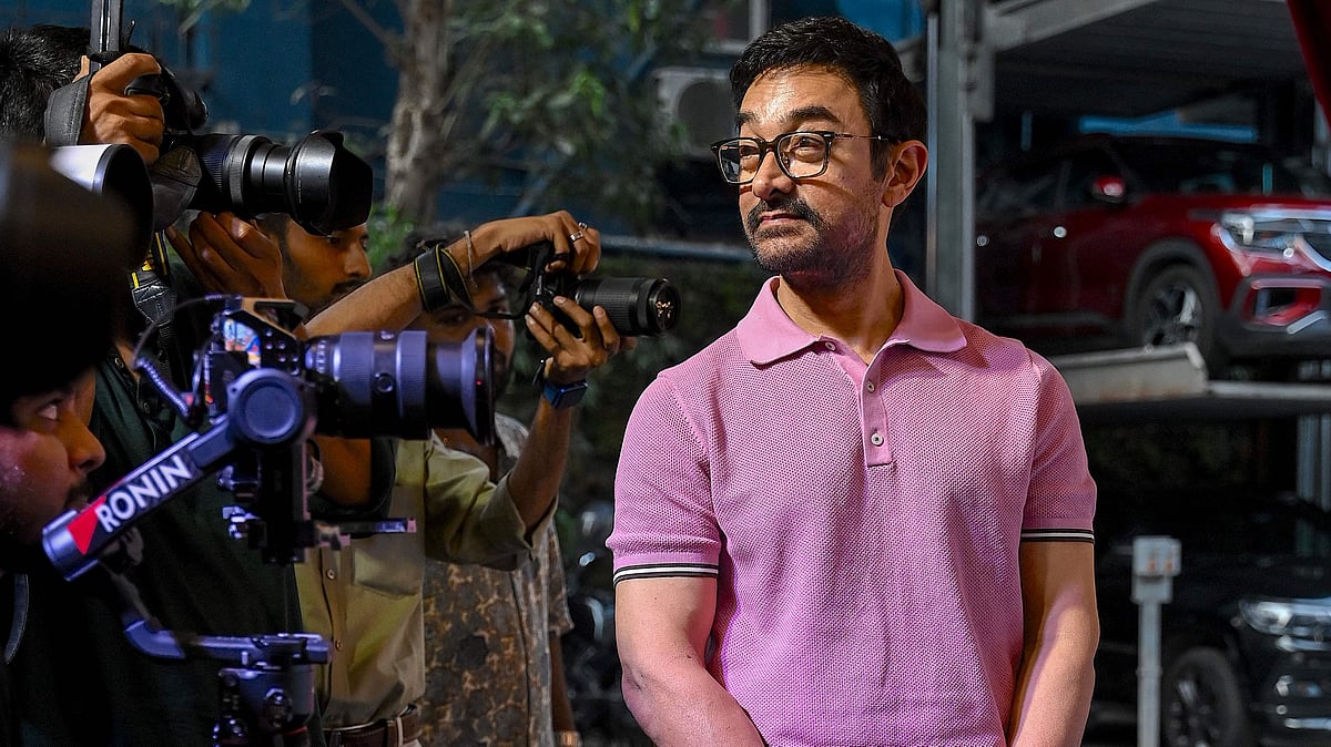 ‘এক দিন’ সিনেমার প্রচারে মুম্বাইয়ে আমির খান। এএফপি