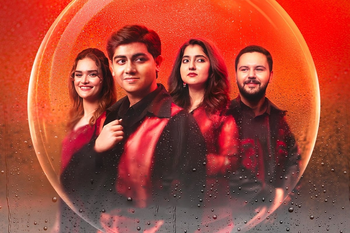 ‘রুম ঝুম’ গানের পোস্টার থেকে। কোক স্টুডিও বাংলার সৌজন্যে