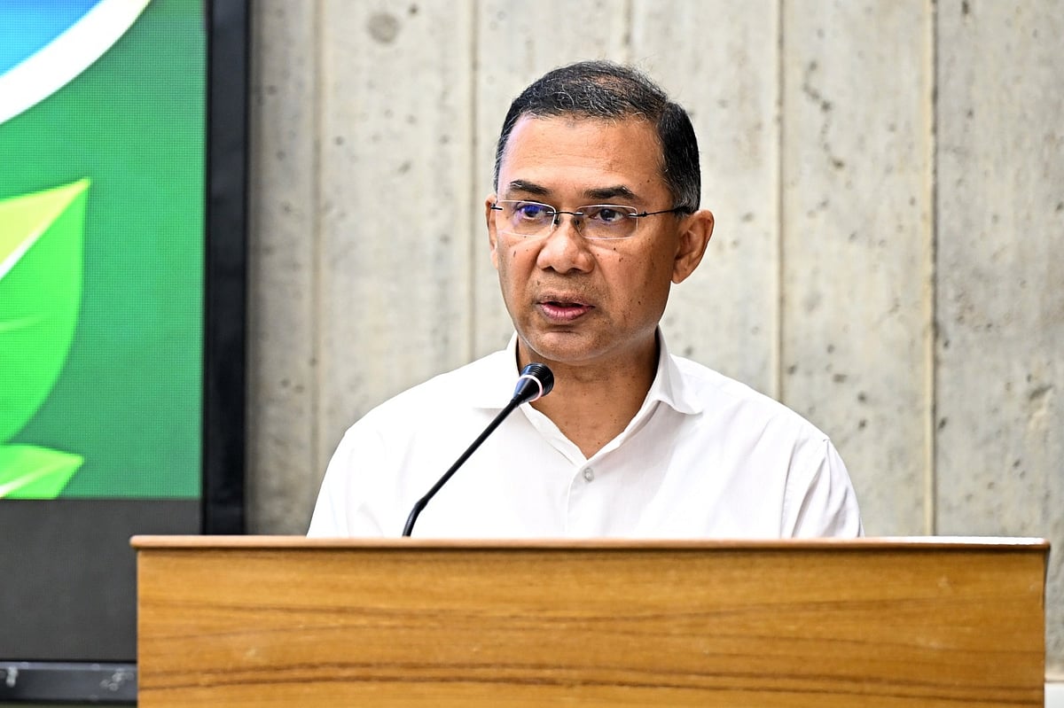 জাতীয় সংসদ ভবনে ‘নবায়নযোগ্য সৌরবিদ্যুৎ অন-গ্রিড রুফটপ’-এর উদ্বোধনী অনুষ্ঠানে বক্তব্য দেন প্রধানমন্ত্রী তারেক রহমান। শেরেবাংলা নগর, ঢাকা। ২৪ মে ২০২৬