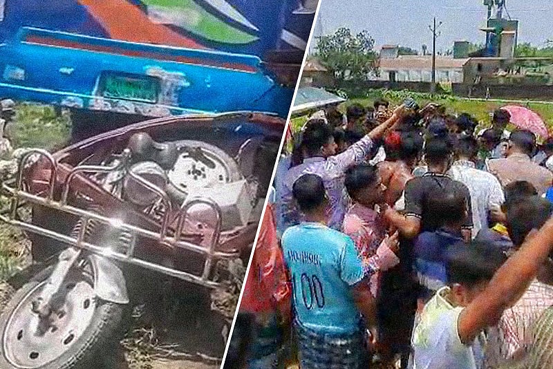 নেত্রকোনায় বাসচাপায় একই পরিবারের ৩ জন নিহত, আহত ৫