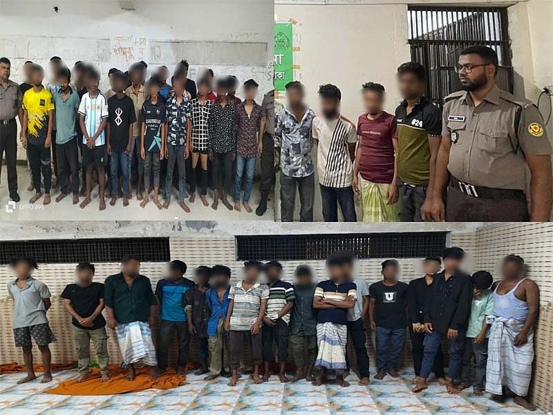 ডিএমপির অভিযানে গ্রেপ্তার ব্যক্তিদের একাংশ
