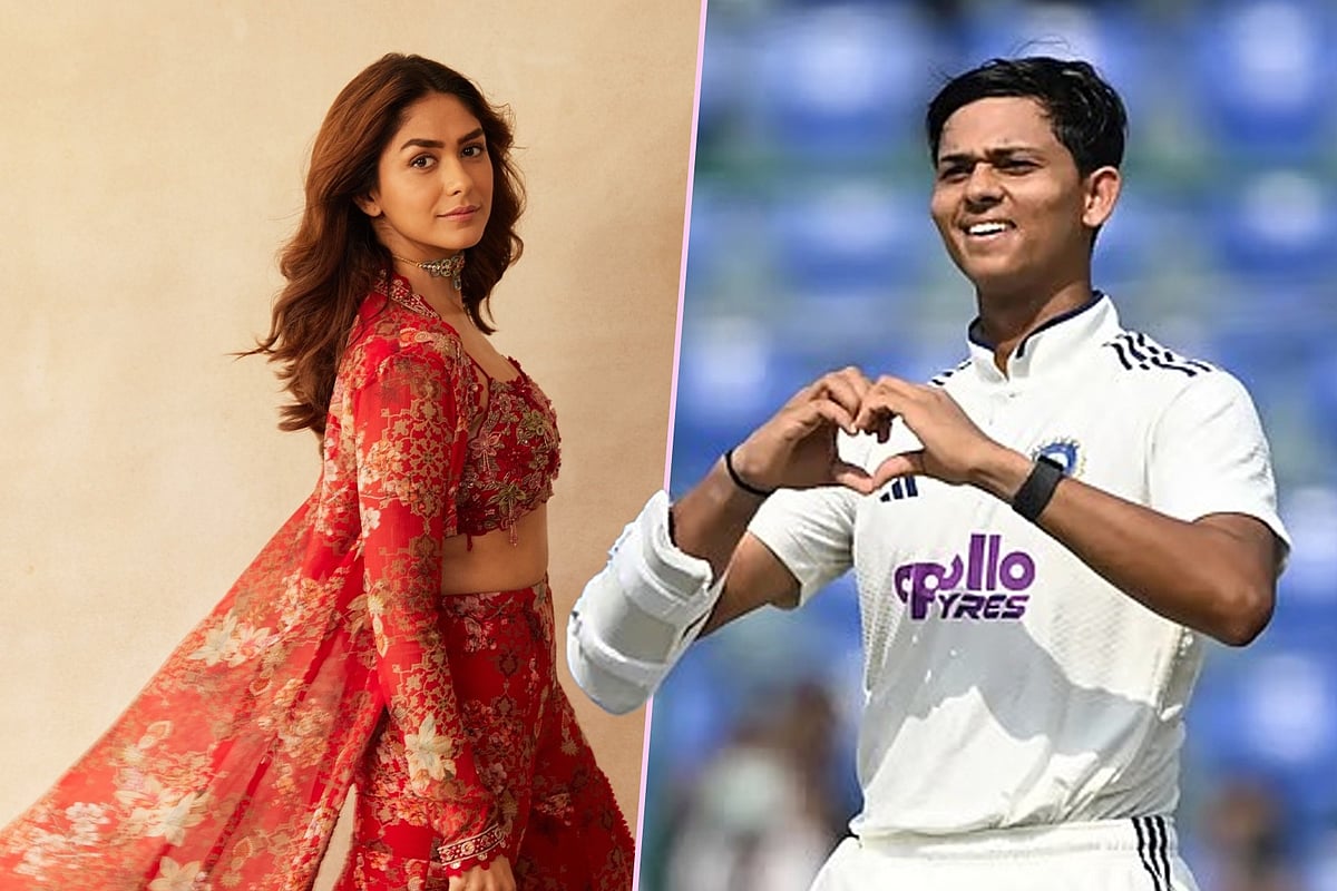 ম্রুণাল ঠাকুর ও যশস্বী জয়সোয়াল। কোলাজ