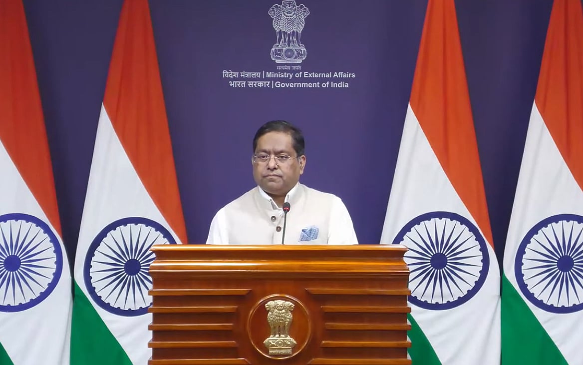 ভারতের পররাষ্ট্র মন্ত্রণালয়ের মুখপাত্র রণধীর জয়সোয়াল। আজ মঙ্গলবার বিকেলে নয়া দিল্লিতে