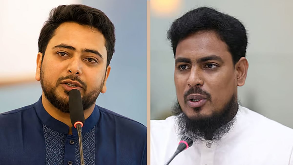 জাতীয় নাগরিক পার্টির (এনসিপি) আহ্বায়ক নাহিদ ইসলাম এবং সদস্যসচিব আখতার হোসেন