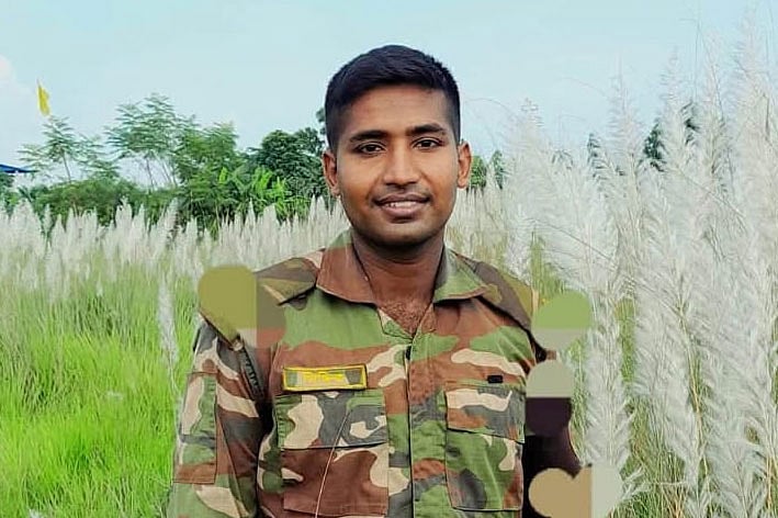 প্রশিক্ষণের আগে নিহত সেনা সদস্য আবু বকর সিদ্দিক