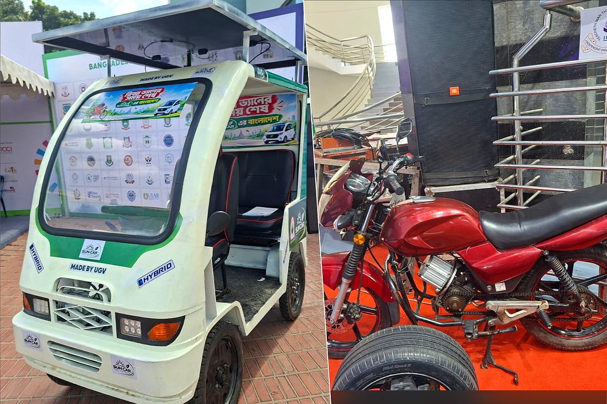 রাজধানীর বিজয়সরণীতে নভোথিয়েটার প্রাঙ্গণে শুরু হওয়া ইনোভেশন ফেয়ারে নানা উদ্ভাবন উপস্থাপন করা হয়