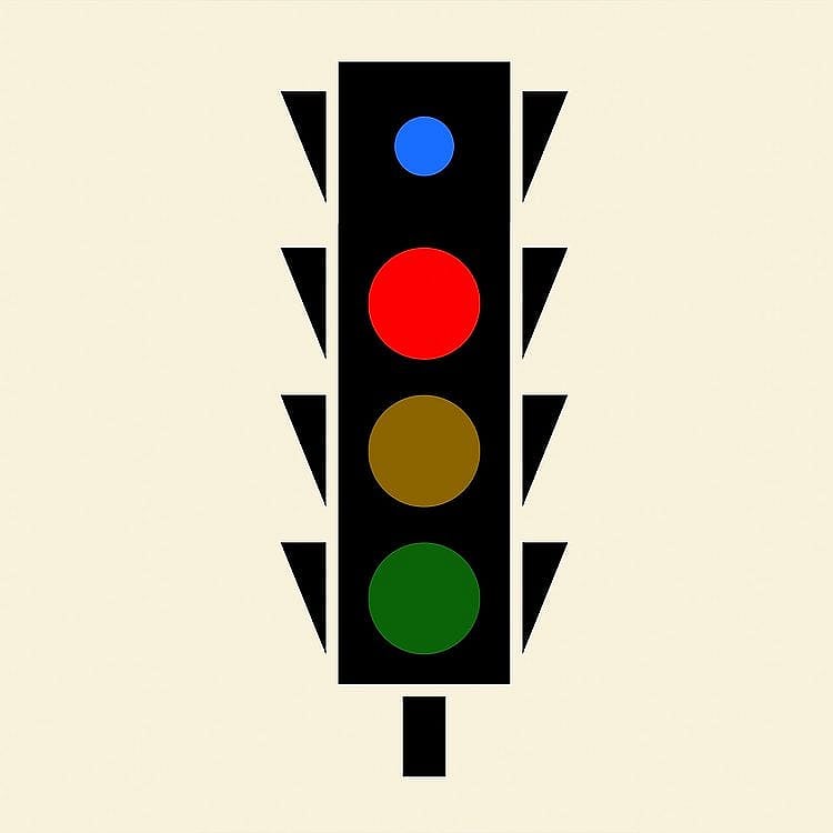 Que signifie le feu bleu par le signal de circulation?