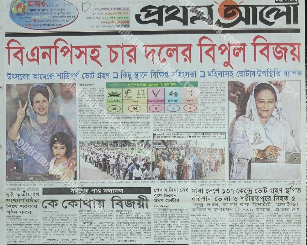 ২০০১ সালের নির্বাচনে বিএনপির নেতৃত্বাধীন জোটের বিপুল বিজয়, নেপথ্যে কী কী ছিল
