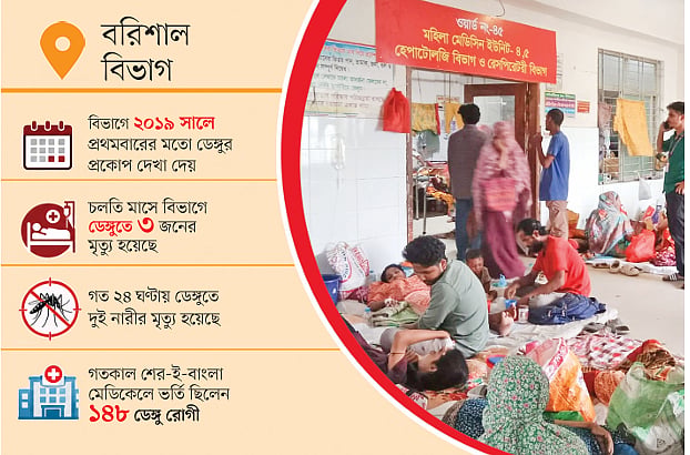 বরিশাল বিভাগে তিন মাসে ডেঙ্গু রোগী বেড়েছে ছয় গুণ