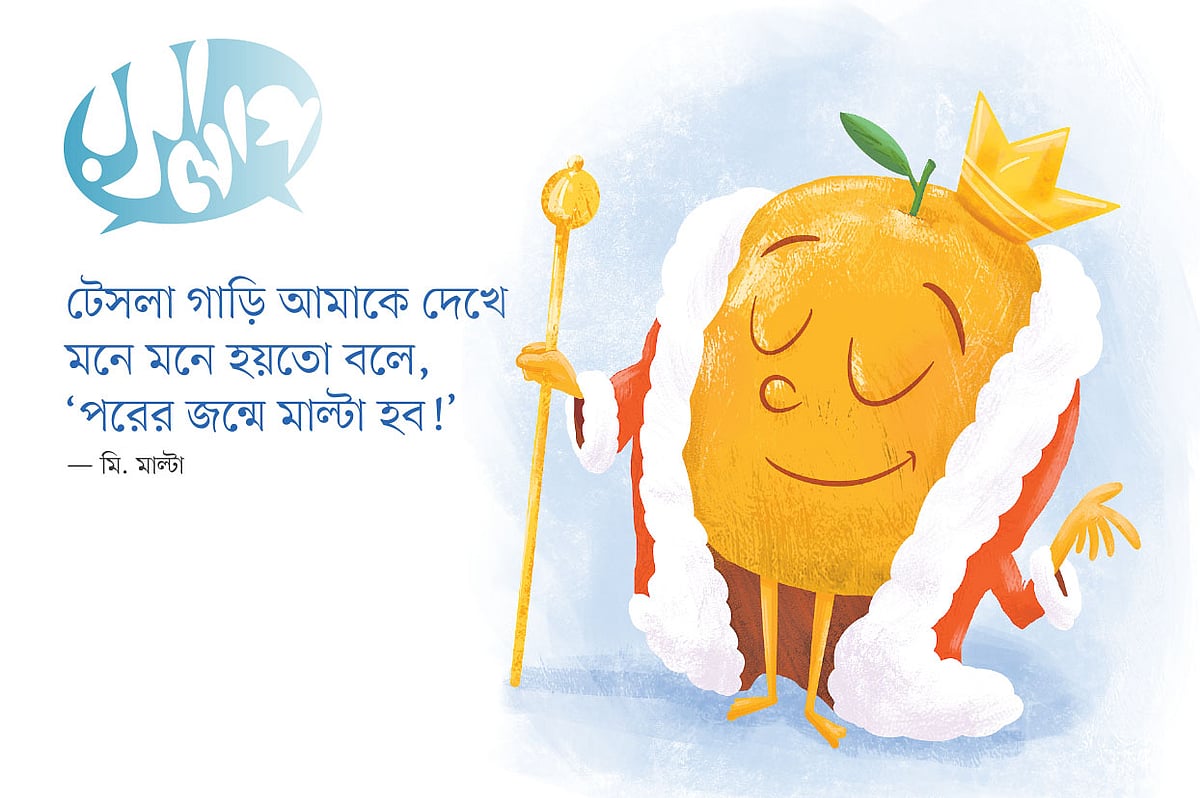 টেসলা গাড়ি আমাকে দেখে মনে মনে হয়তো বলে, ‘পরের জন্মে মাল্টা হব!’ 
— মি. মাল্টা