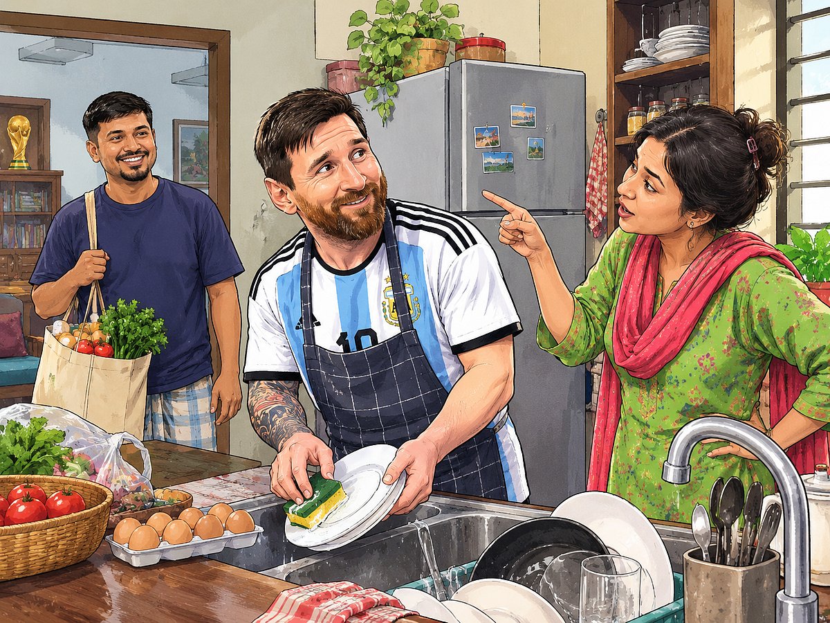 মেসির বাংলাদেশ ভ্রমণ এবং গৃহস্থালি মহাজোট