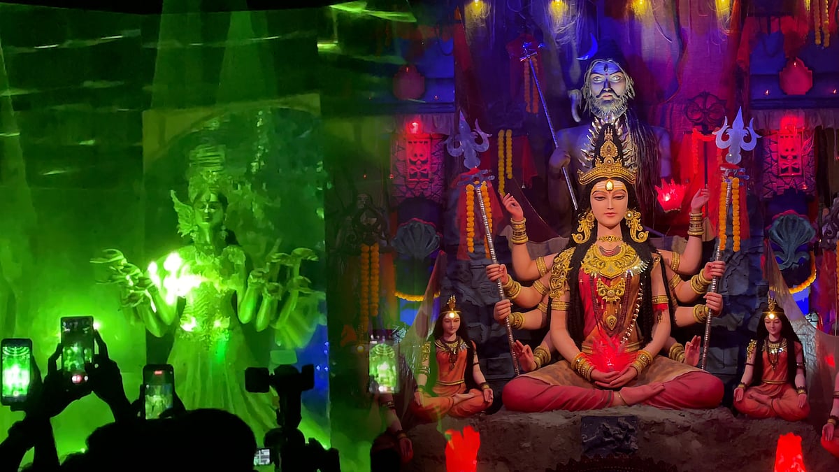দুর্গাপূজায় এক মণ্ডপে ‘অবিনশ্বর’, অন্যটিতে ‘রিপু রজনী’