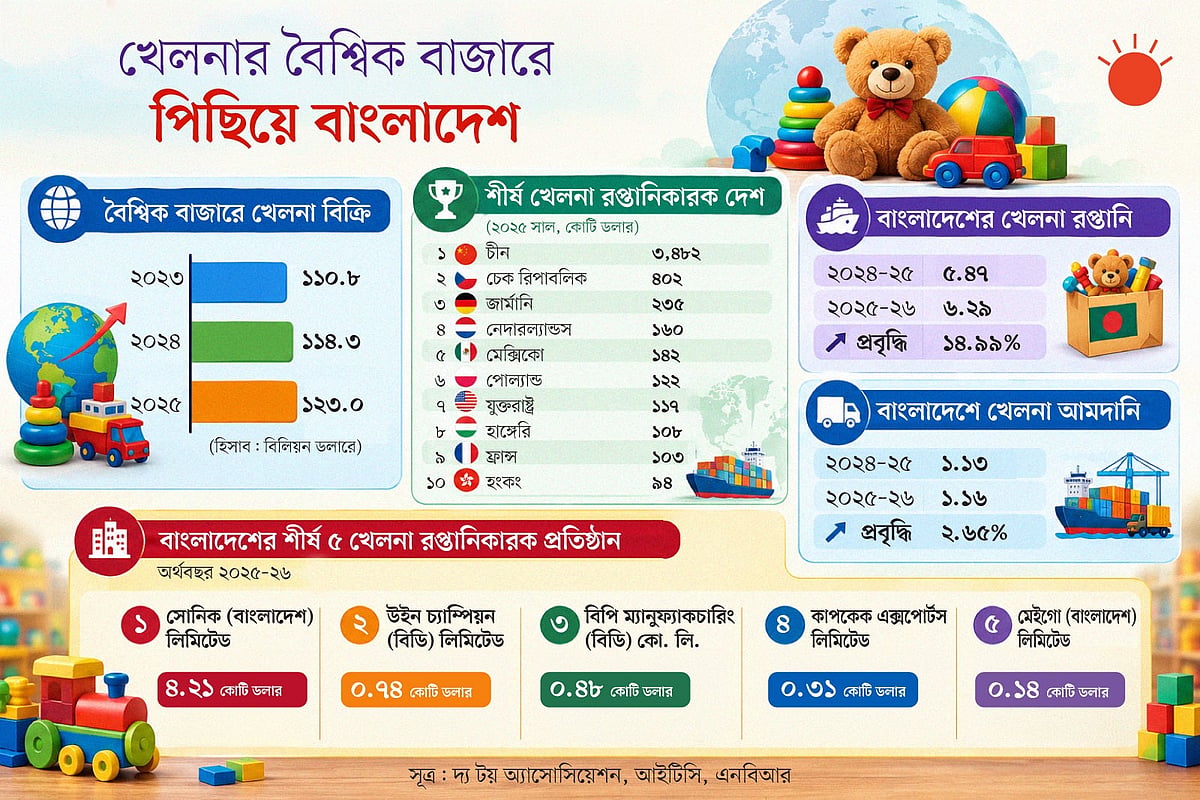 বিশ্বে খেলনার বাজার ১২ হাজার কোটি টাকা, রপ্তানিতে বাংলাদেশ পিছিয়ে কেন