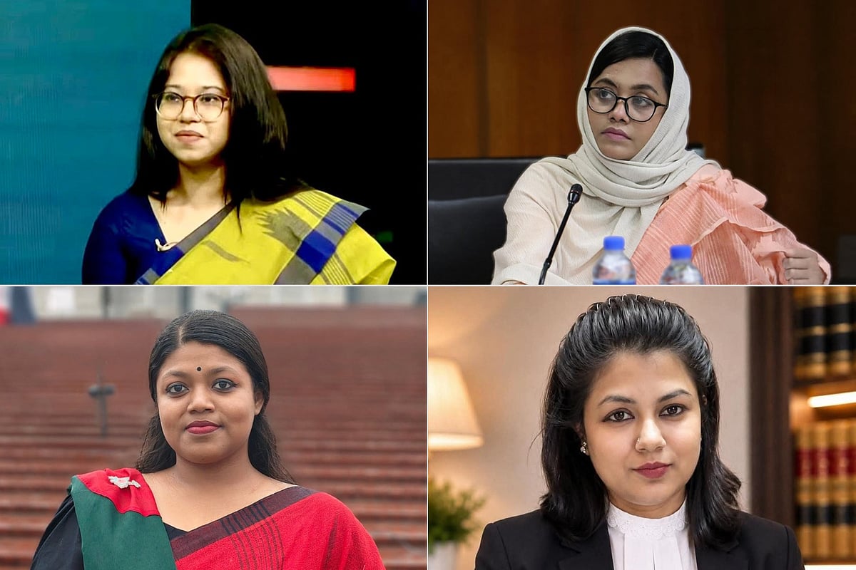 মনিরা শারমিন (ওপরে বাঁয়ে), মাহমুদা আলম মিতু, নুসরাত তাবাসসুম (নিচে বাঁয়ে), মনজিলা ঝুমা