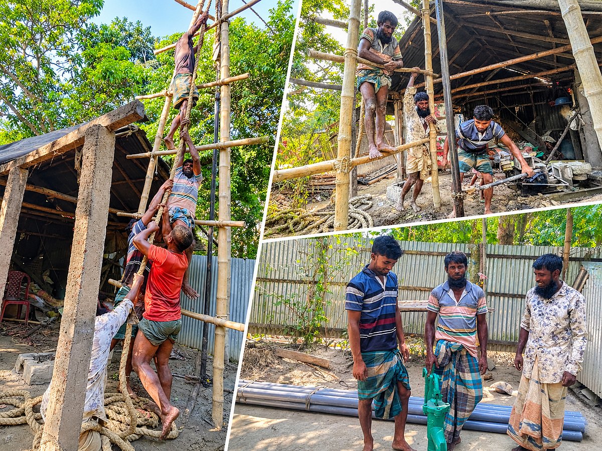 ১৬ বছর ধরে দূর থেকে পানি আনতেন মালেখা, এবার উঠানেই নলকূপ