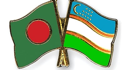 Flags of Bangladesh and Uzbekistan