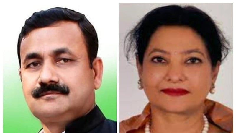 Awami League leader Shammi Ahmed (R) and Pankaj Nath